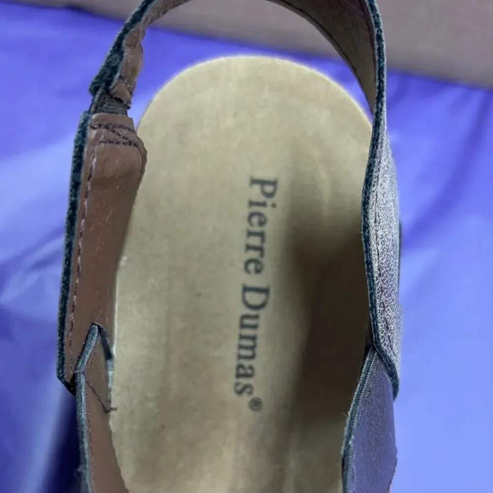 Pierre Dumas Hester-1 Women's Metallic Brown Platform Sandal Wedges Size 10